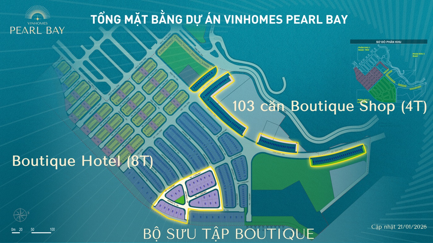 Cụm Boutique Hotel cao tầng phân khu Lam Ngọc Vinhomes Pearl Bay