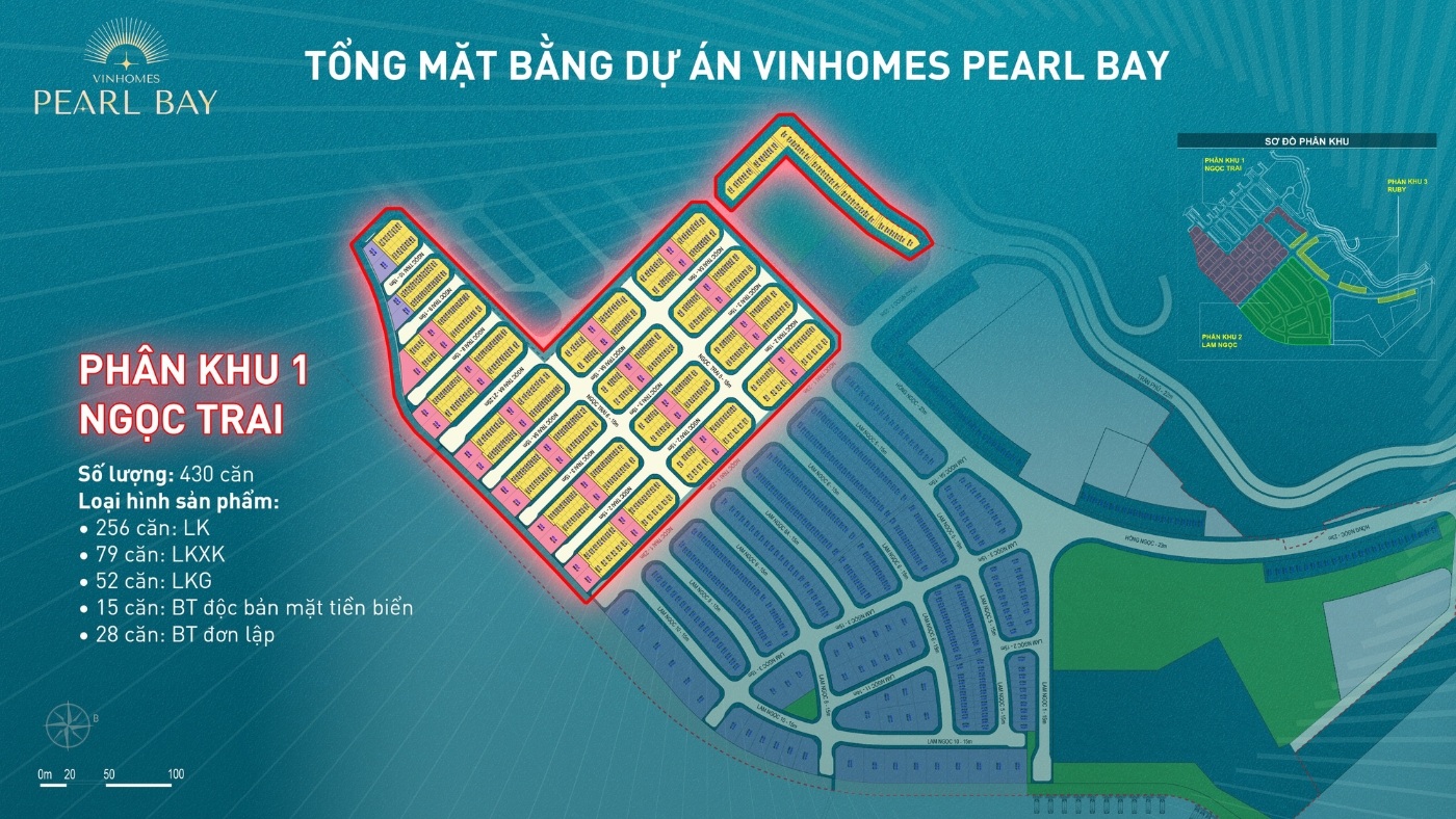 Mặt bằng Phân Khu Ngọc Trai Vinhomes Pearl Bay