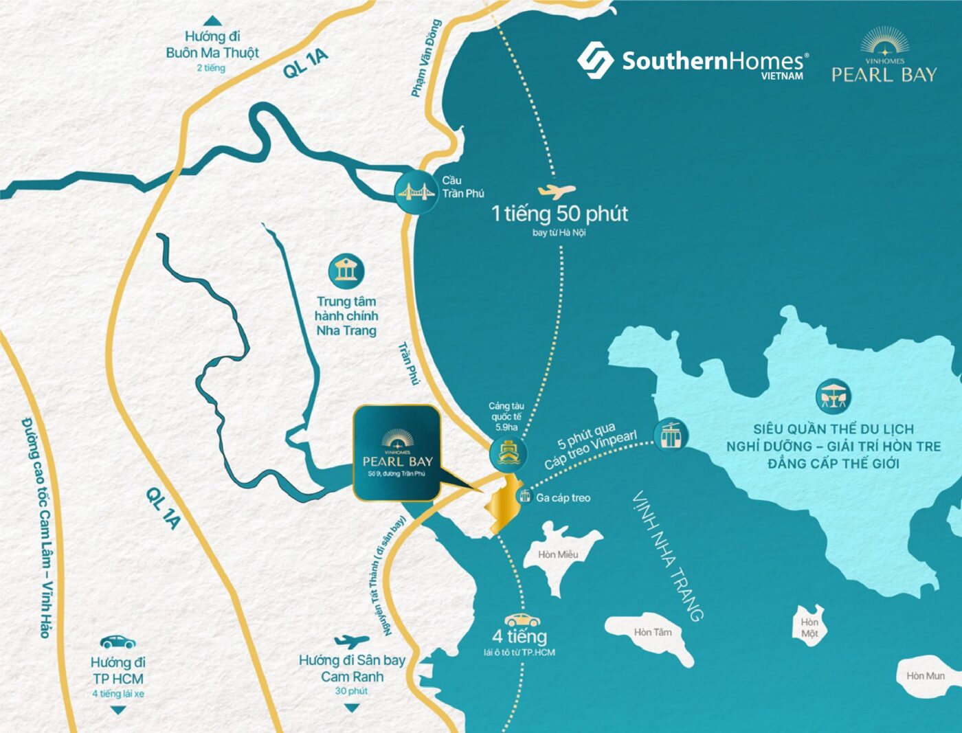 Bản đồ vị trí dự án Vinhomes Pearl Bay